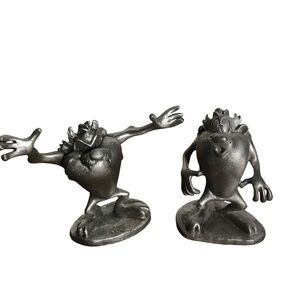 2x Warner Bros Taz Tasmanian Devil 2.5 inch pewter figurines